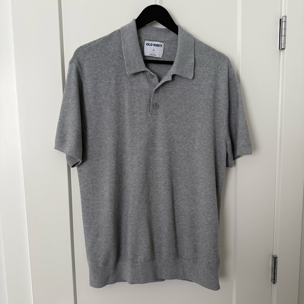 Old Navy Heather Gray Knit Polo